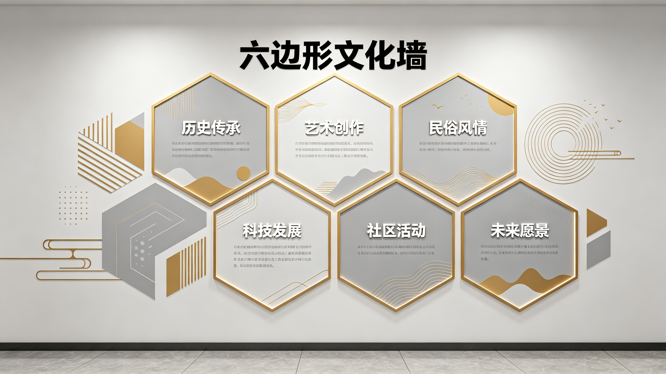  常山企业文化墙 | 六边形信息美学